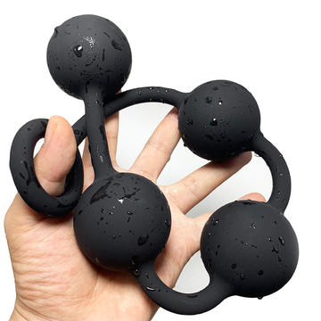 Super Huge Anal Beads in Black Color / Anal Dilators in Three Sizes - EVE's SECRETS